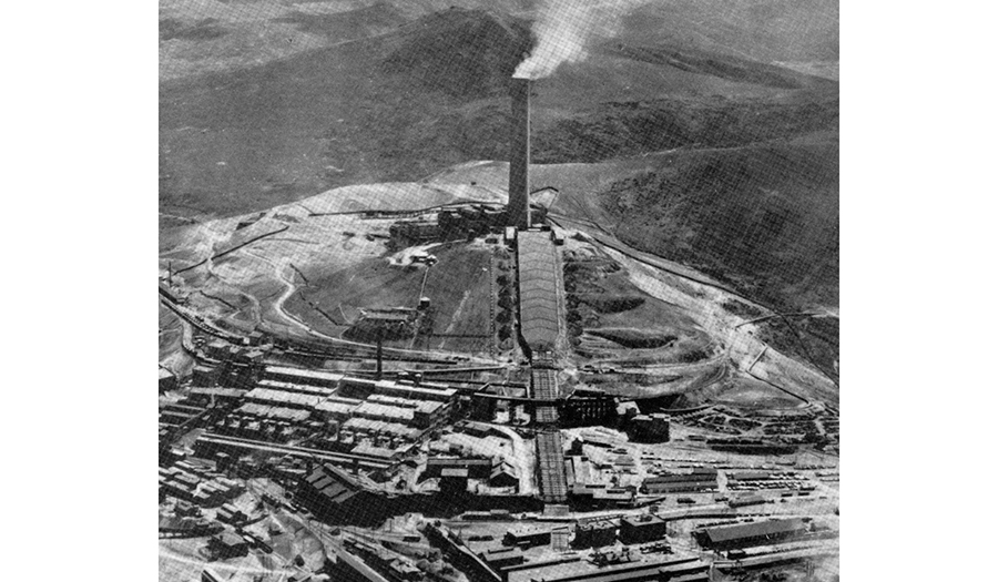Aerial view of Anaconda Company Smelter, Anaconda, MT