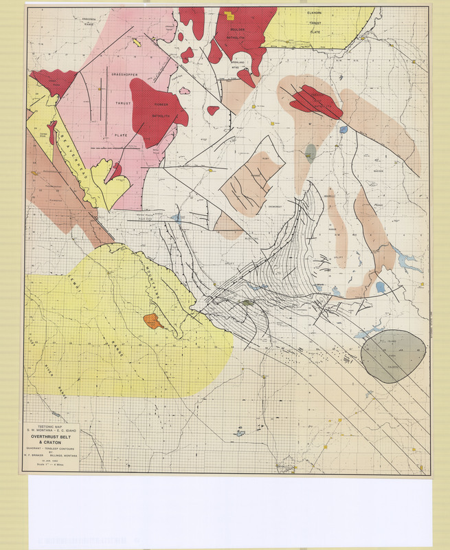 Tectonic Map of Southwest Montana and East Central Idaho, Overthrust Belt and Craton