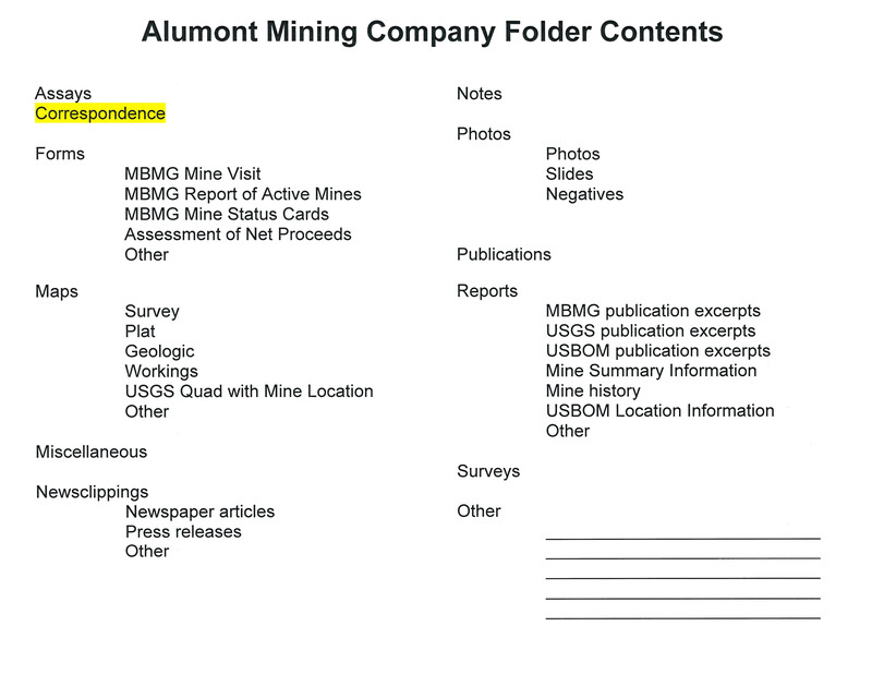 item thumbnail for Alumont Mining Company Folder Contents