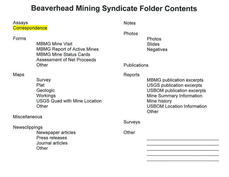item thumbnail for Beaverhead Mining Syndicate Folder Contents
