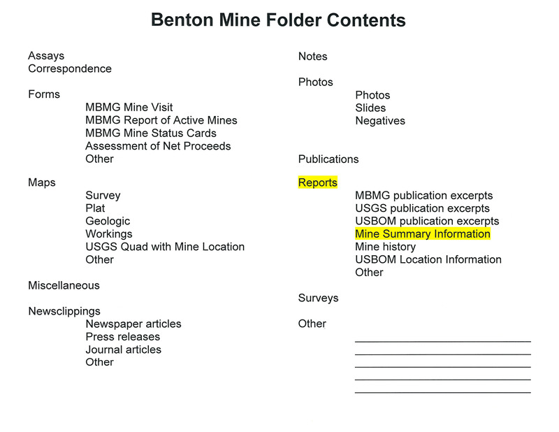 item thumbnail for Benton Mine Folder Contents