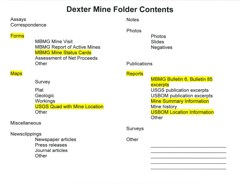 item thumbnail for Dexter Mine Folder Contents