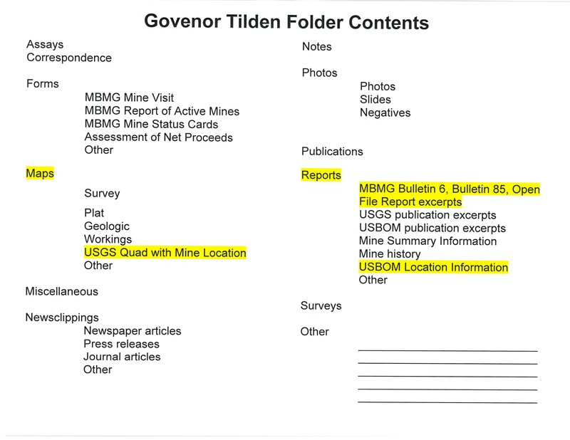 item thumbnail for Governor Tilden Folder Contents