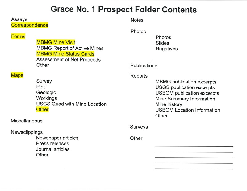 item thumbnail for Grace No 1 Prospect Folder Contents