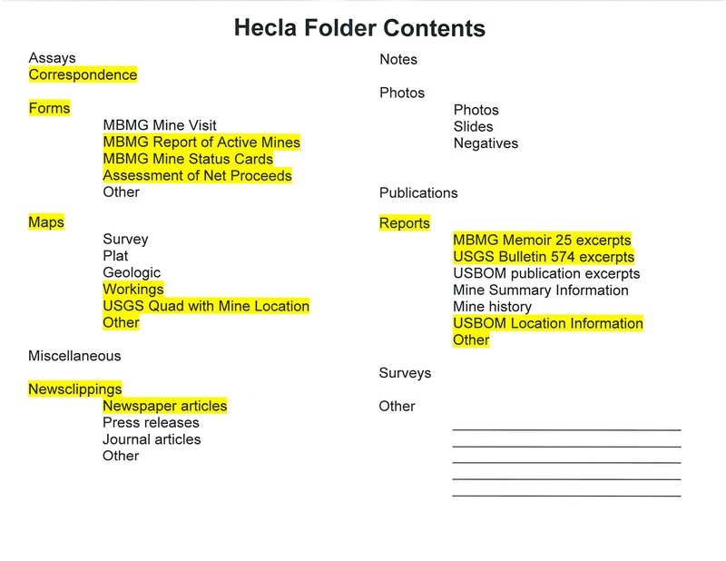 item thumbnail for Hecla Folder Contents