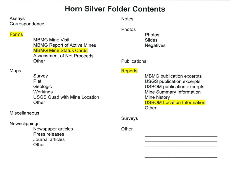 item thumbnail for Horn Silver Folder Contents