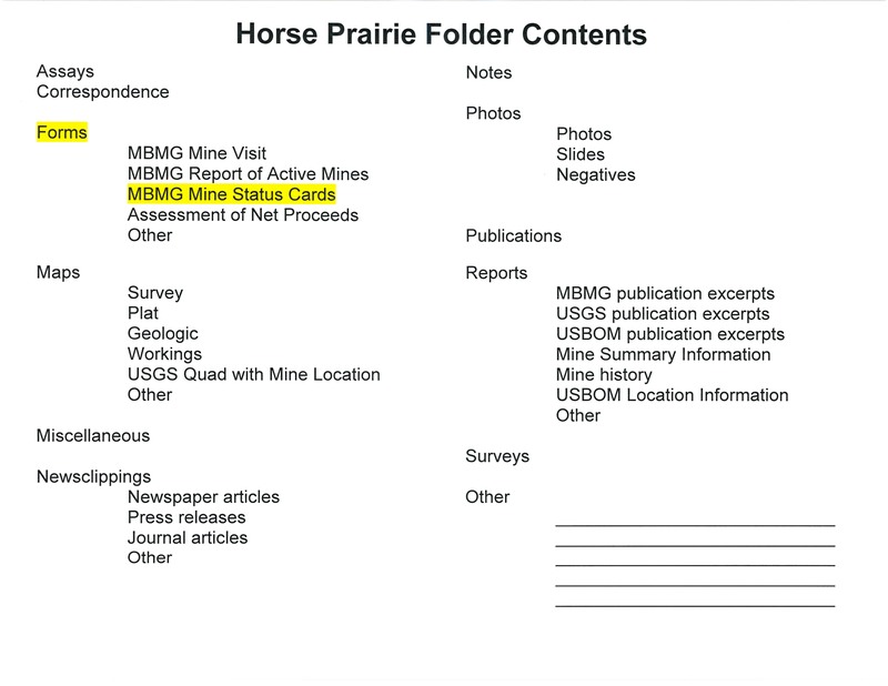 item thumbnail for Horse Prairie Folder Contents