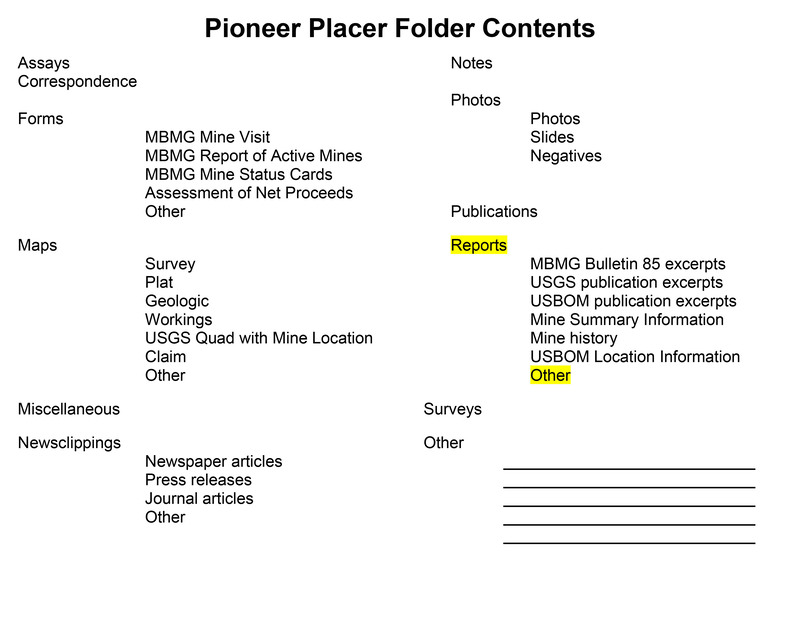 item thumbnail for Pioneer Placer Folder Contents