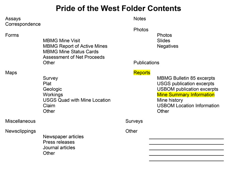 item thumbnail for Pride Of The West Folder Contents