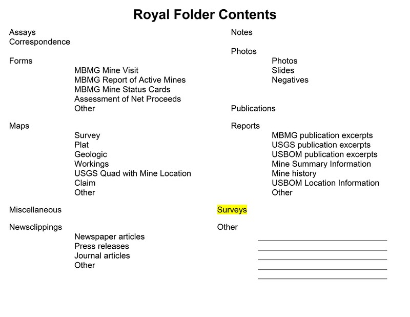 item thumbnail for Royal Folder Contents