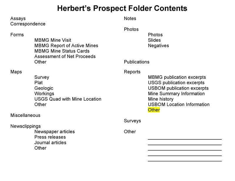 item thumbnail for Herbert's Prospect Folder Contents