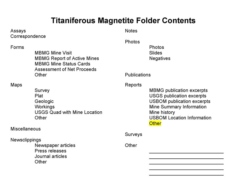item thumbnail for Titaniferous Magnetite Folder Contents