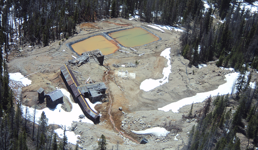 Crystal Mine aerial photo showing ponds, May 2012