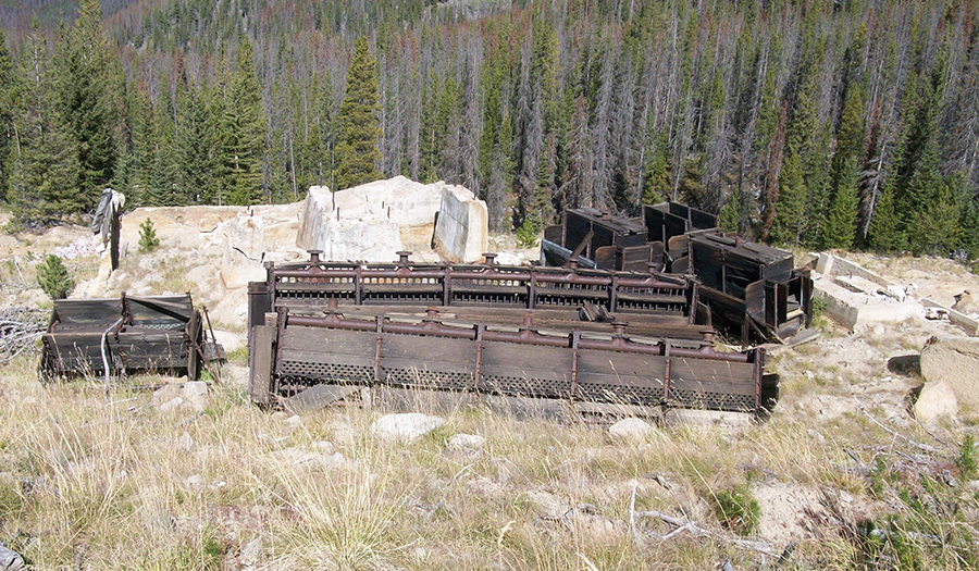 Remnants of old mill equipment,Crystal Mine