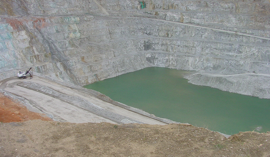 View of standing water in Continental Pit, June 2001